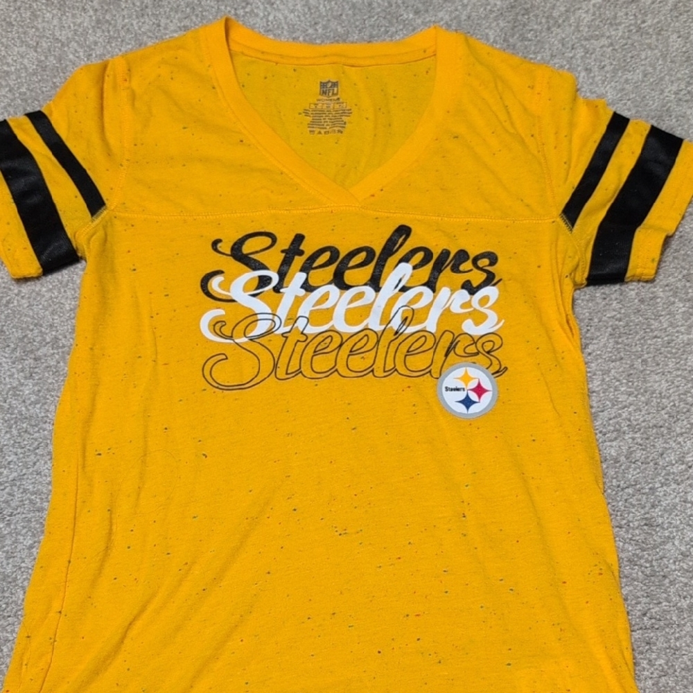 NFL Steelers Yellow Black Short Sleeve Tee
